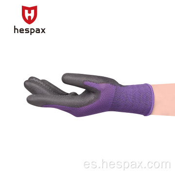 Guantes de trabajo de trabajo nitrilo de espuma personalizados de Hespax OEM EN388